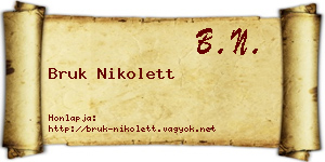 Bruk Nikolett névjegykártya